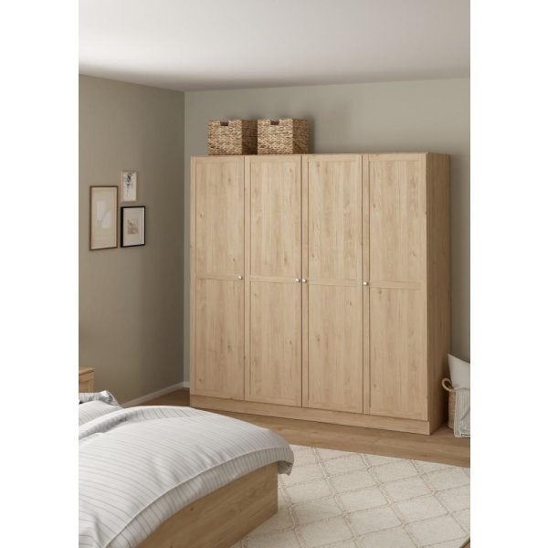 Coreline garderobeskab 4 døre, eg