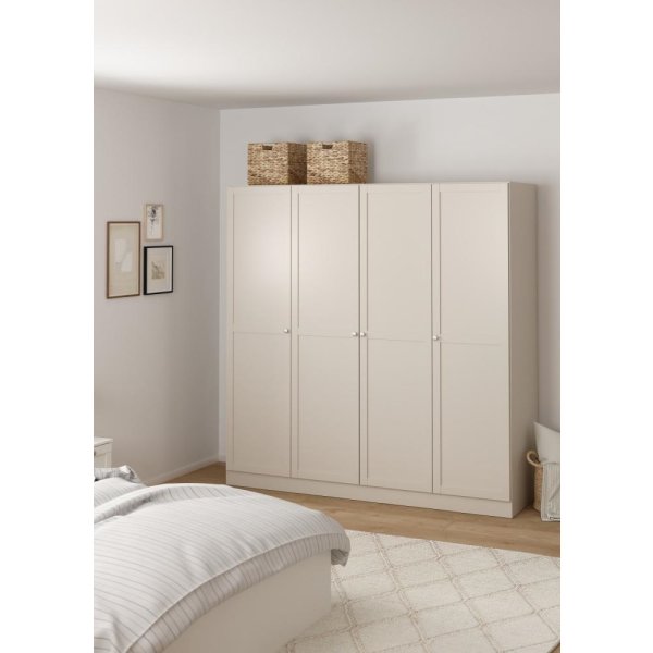 Coreline garderobeskab 4 døre, gråbeige