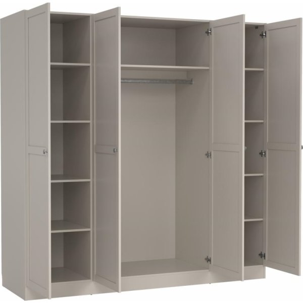 Coreline garderobeskab 4 døre, gråbeige