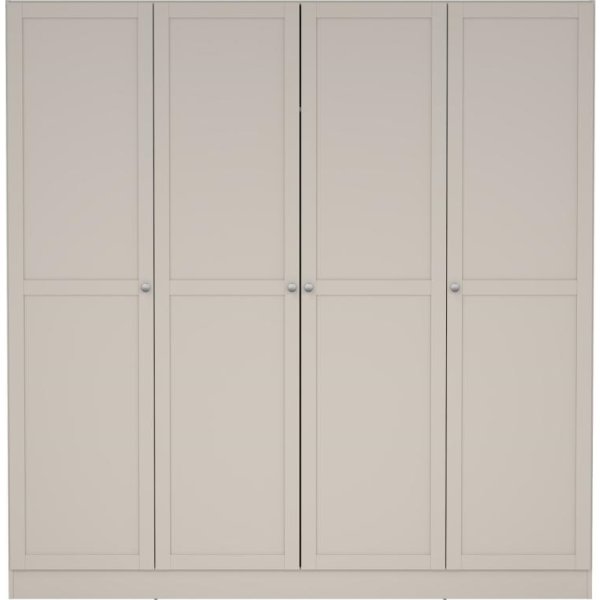 Coreline garderobeskab 4 døre, gråbeige