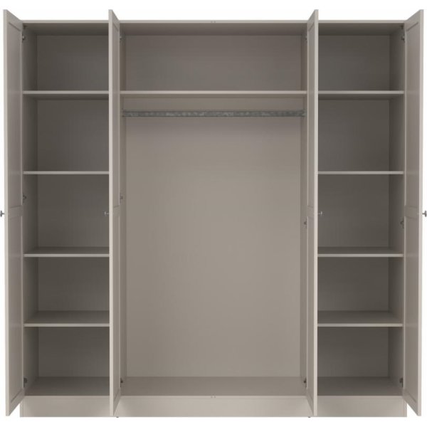 Coreline garderobeskab 4 døre, gråbeige
