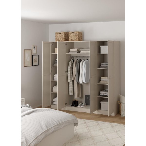 Coreline garderobeskab 4 døre, gråbeige