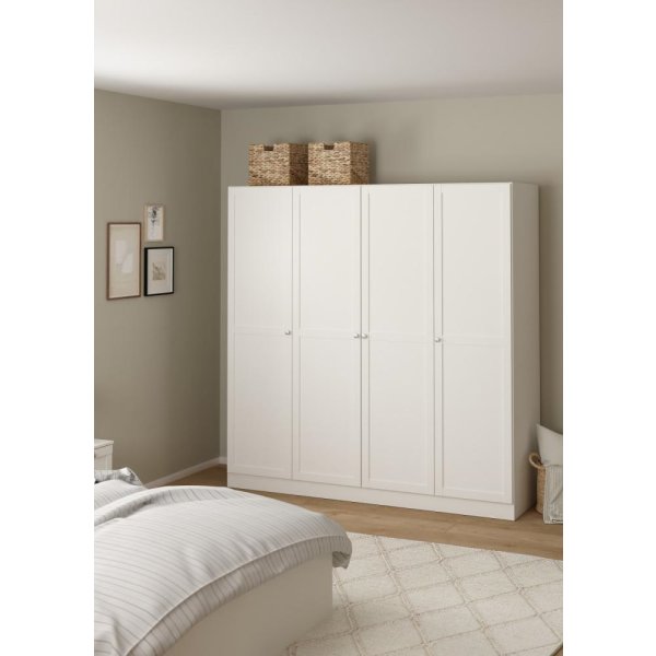Coreline garderobeskab 4 døre, hvid