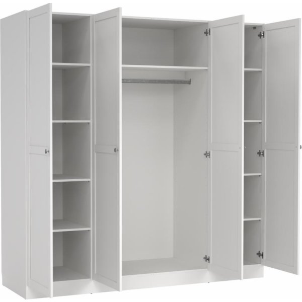 Coreline garderobeskab 4 døre, hvid