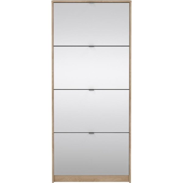 Coreline skoskab 4 låger/8 rum, spejl/eg