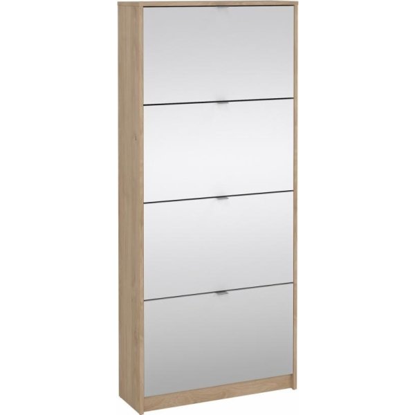 Coreline skoskab 4 låger/8 rum, spejl/eg