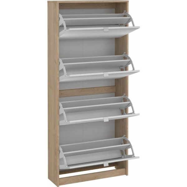 Coreline skoskab 4 låger/8 rum, spejl/eg