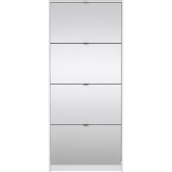 Coreline skoskab 4 låger/8 rum, spejl/hvid