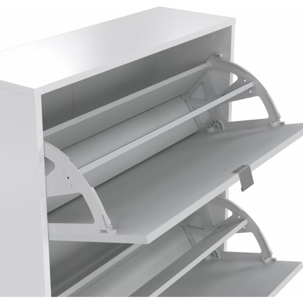 Coreline skoskab 4 låger/8 rum, spejl/hvid