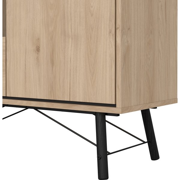 Serveline vitrineskab 2 døre/1 skuffe, eg