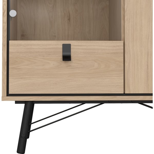 Serveline vitrineskab 2 døre/1 skuffe, eg