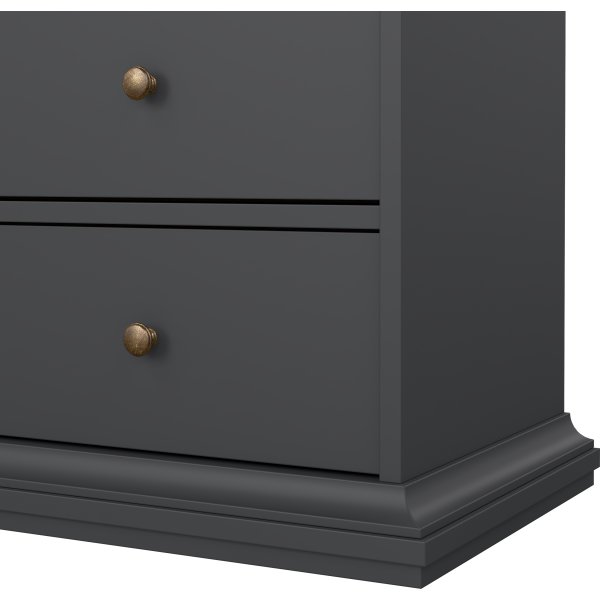 Serveline vitrineskab 2 døre/2 skuffer, mat grå