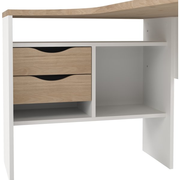 Small Officeline hjørneskrivebord 2 sk, JH eg/hvid