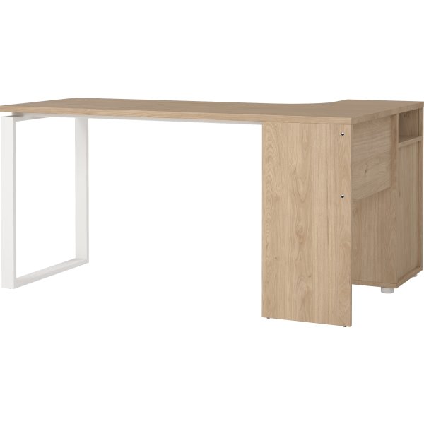 Small Officeline hjørneskrivebord 3 skuf, eg/hvid