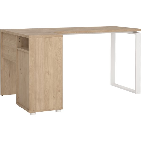 Small Officeline hjørneskrivebord 3 skuf, eg/hvid