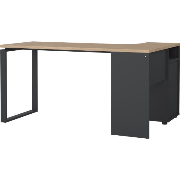 Small Officeline hjørneskrivebord 3 skuf, eg/grå