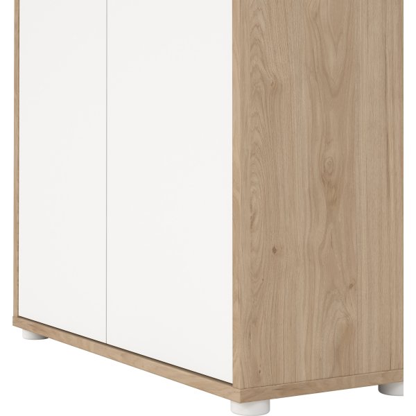 Small Officeline høj bogreol m/2 låger, hvid/eg