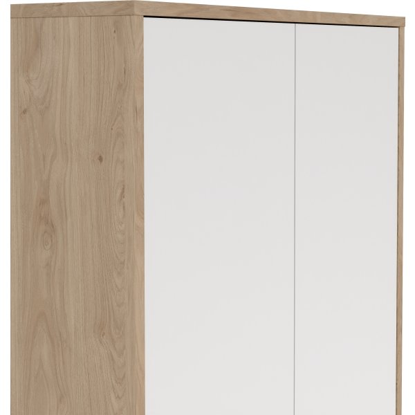 Small Officeline høj bogreol m/4 låger, hvid/eg