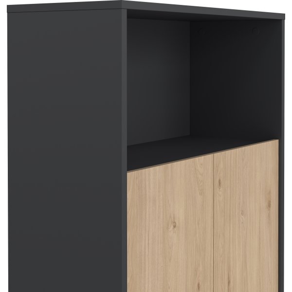 Small Officeline lav bogreol m/2 låger, grå/eg