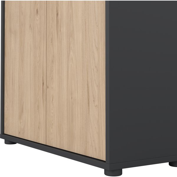 Small Officeline lav bogreol m/2 låger, grå/eg