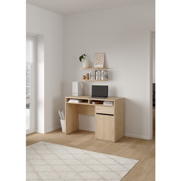 Small Officeline skrivebord 1 skab/1 skuffe, eg