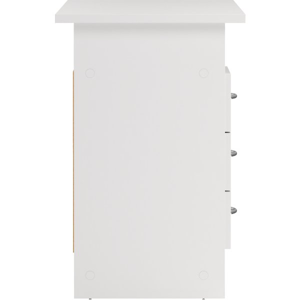 Small Officeline skrivebord 3 skuffer håndt., hvid