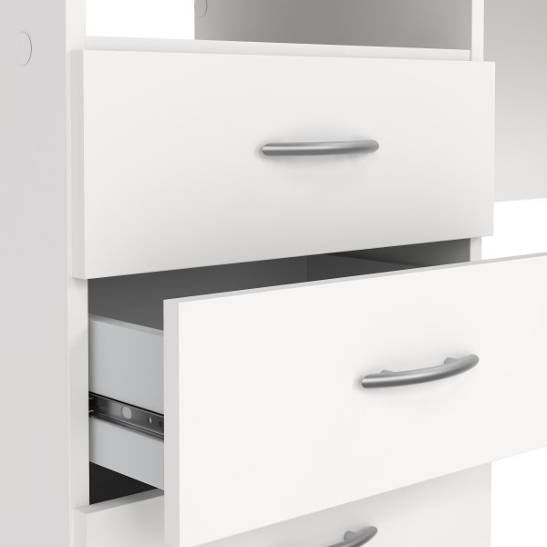 Small Officeline skrivebord 3 skuffer håndt., hvid