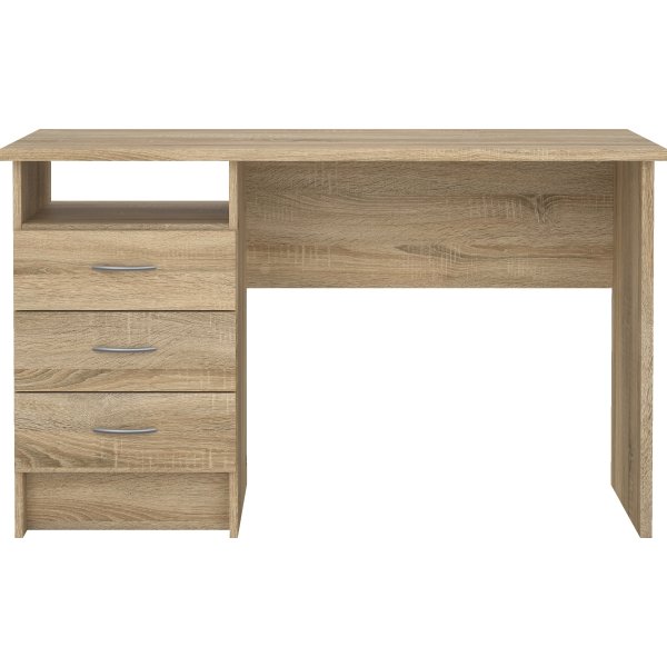 Small Officeline skrivebord 3 skuffer håndt., eg