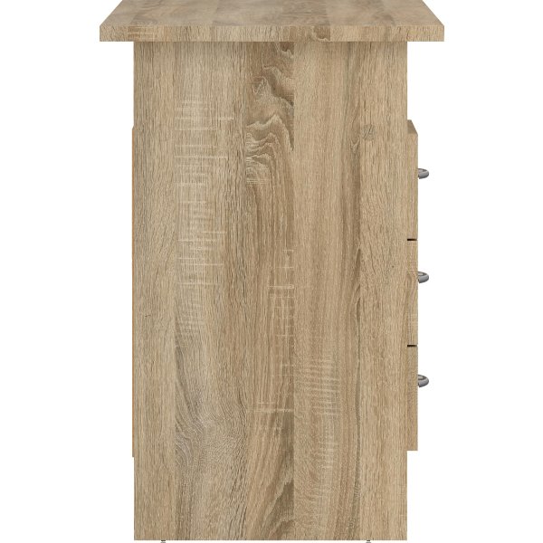 Small Officeline skrivebord 3 skuffer håndt., eg