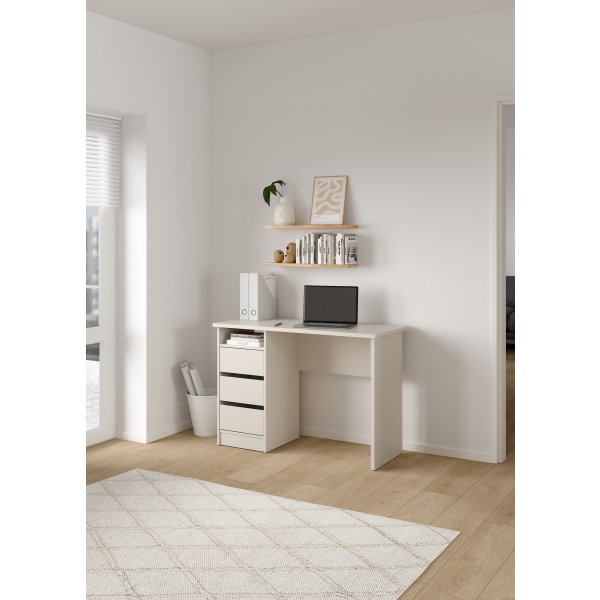 Small Officeline skrivebord 3 skuffer, gråbeige