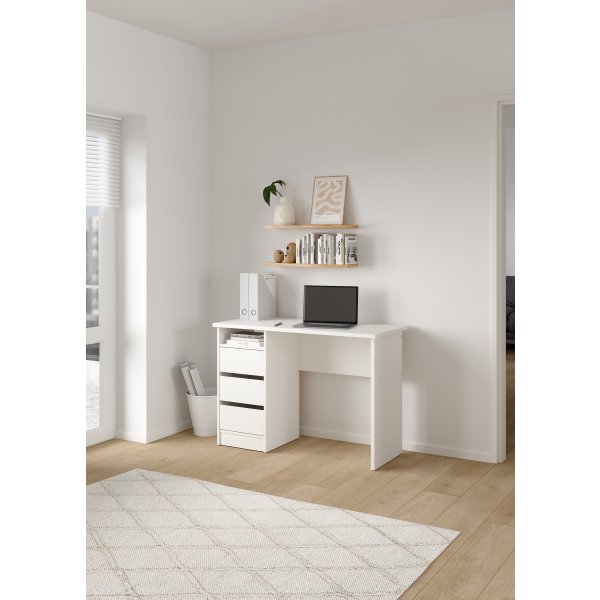 Small Officeline skrivebord 3 skuffer, hvid