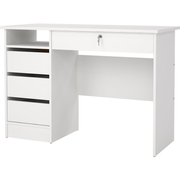 Small Officeline skrivebord 4 skuffer/1 lås, hvid