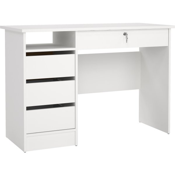 Small Officeline skrivebord 4 skuffer/1 lås, hvid