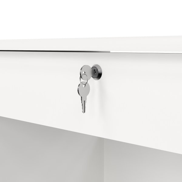 Small Officeline skrivebord 4 skuffer/1 lås, hvid