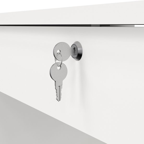 Small Officeline skrivebord 5 skuffer/1 lås, hvid