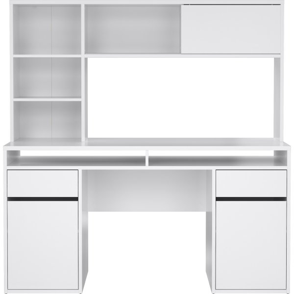 Small Officeline skrivebord m/overdel, hvid