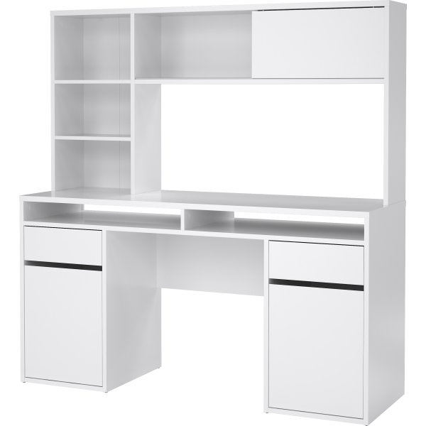 Small Officeline skrivebord m/overdel, hvid