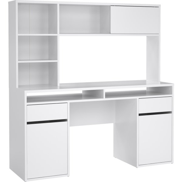 Small Officeline skrivebord m/overdel, hvid