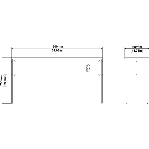 Small Officeline udvid.skrivebord 150x40 cm, hvid