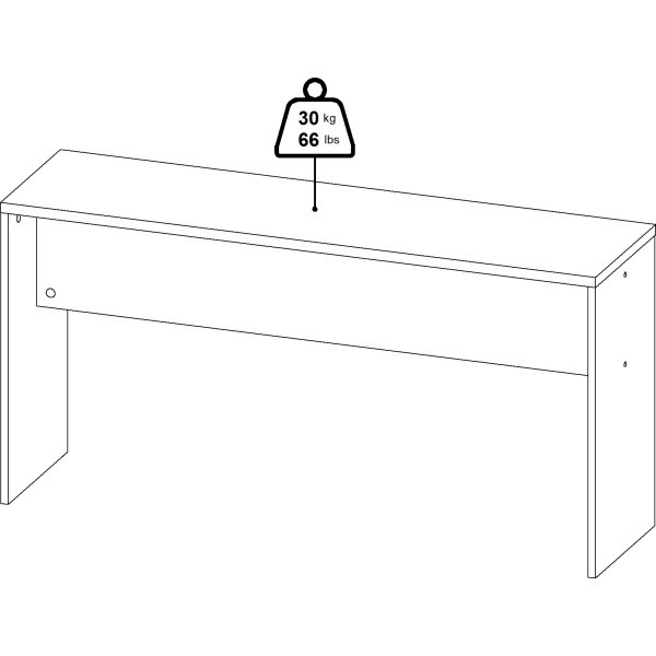 Small Officeline udvid.skrivebord 150x40 cm, hvid