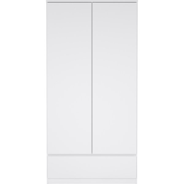 Coreline garderobeskab 2 døre/1 skuffe, højg. hvid