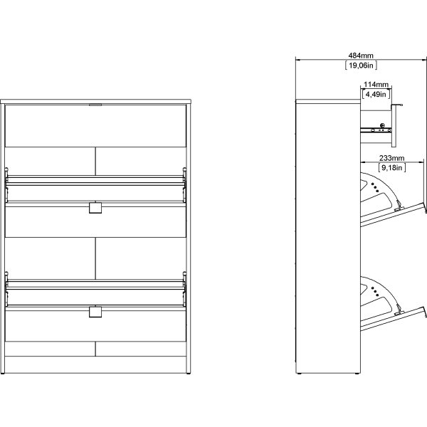 Coreline skoskab 2 låger/1 skuffe, hvid