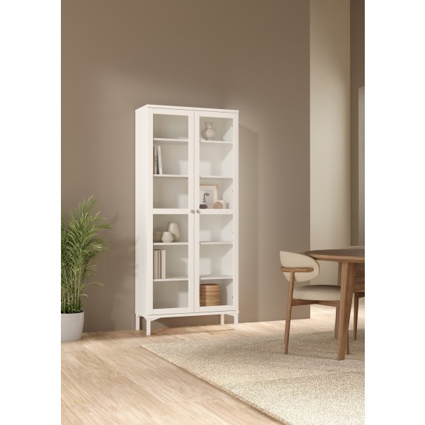 Serveline vitrineskab 2 døre, hvid