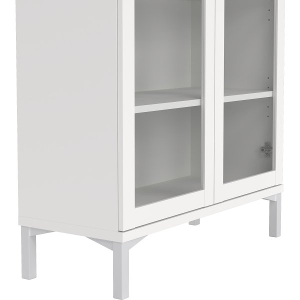 Serveline vitrineskab 2 døre, hvid