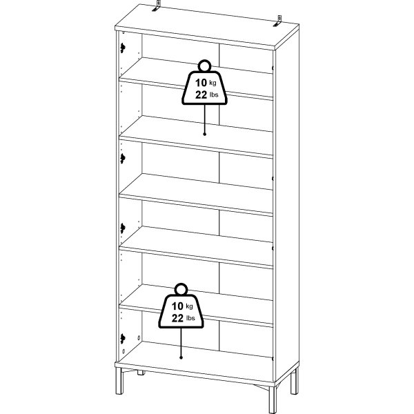 Serveline vitrineskab 2 døre, hvid