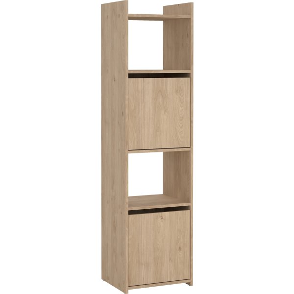 Small Officeline høj bogreol m/2 døre, eg