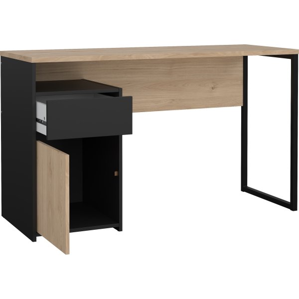 Small Officeline skrivebord 1 skab/1 skf, eg/sort