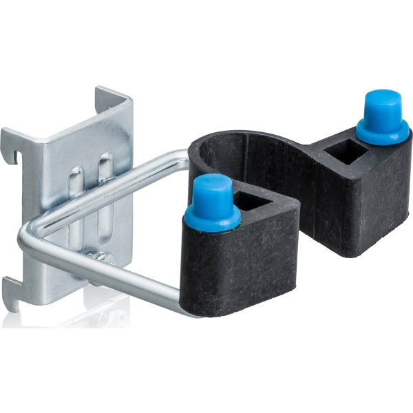 Dobbeltkrog m/gummiklemme til værktøjstavle, 5 stk