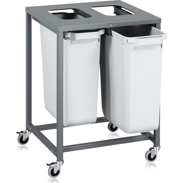 Sorteringsvogn Light, 2 beholdere, 120 L.