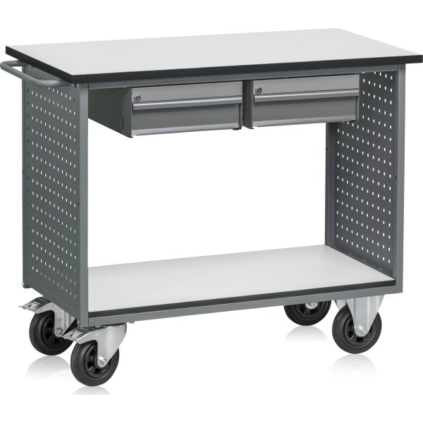 Værkstedsvogn FLEX 200, med 2 skuffer, grå